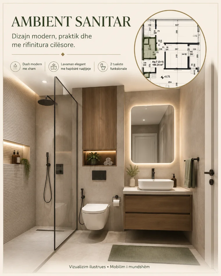 Tirane, shes apartament 2+1+Ballkon Kati 2, 100 m² 150.360 € (Rruga Simon Gjoni)