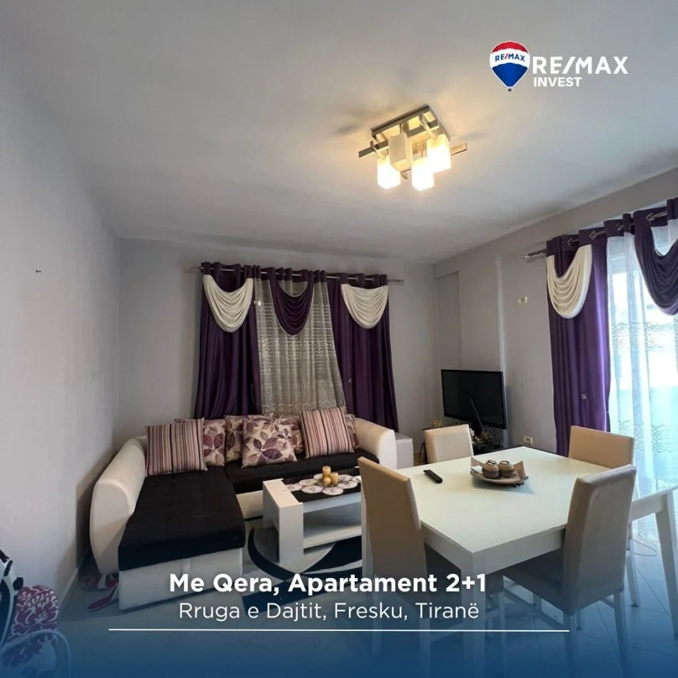 Tirane, jepet me qera apartament 2+1 Kati 5, (Rruga e Dajtit)