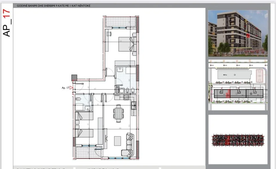 Tirane, shitet 2+1 Kati 4, 