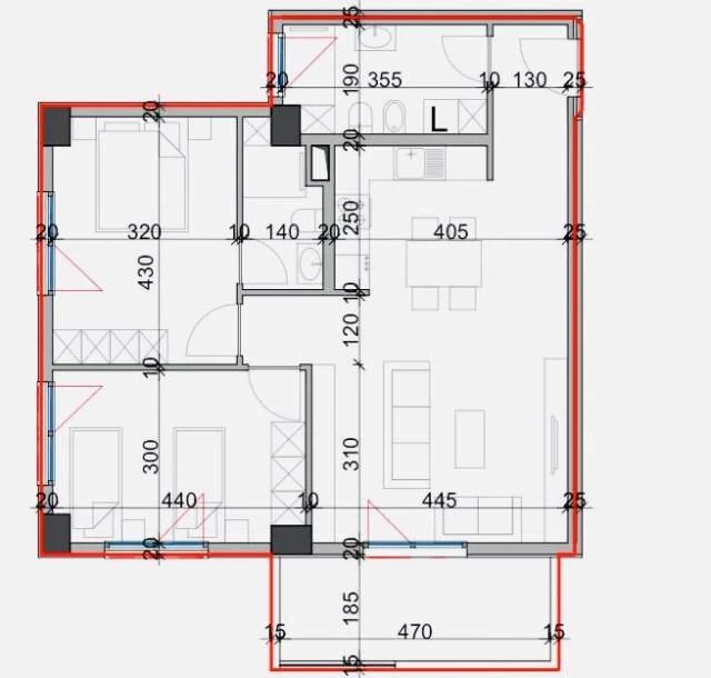 Tirane, shitet apartament 2+1 Kati 1, 82 m² 1.300 Euro/m2