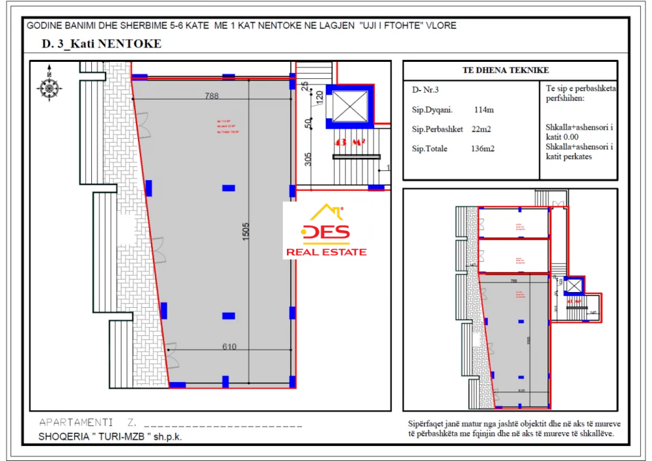 Vlore, shitet ambjent biznesi Kati 0, 136 m² 350.000 € (Rruga Dhimitër Konomi)