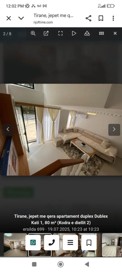 Tirane, jepet me qera apartament