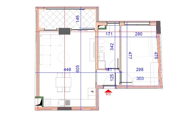 Tirane, shitet apartament 1+1+Ballkon Kati 1, 74 m² 134.352 € (Ne Afersi te Stacionit Trenit, prane SPAK)