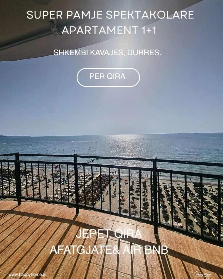 Durres Plazh, jepet me qera apartament 1+1+Ballkon Kati 7, 79 m² 500 € (Shkembi Kavajes)
