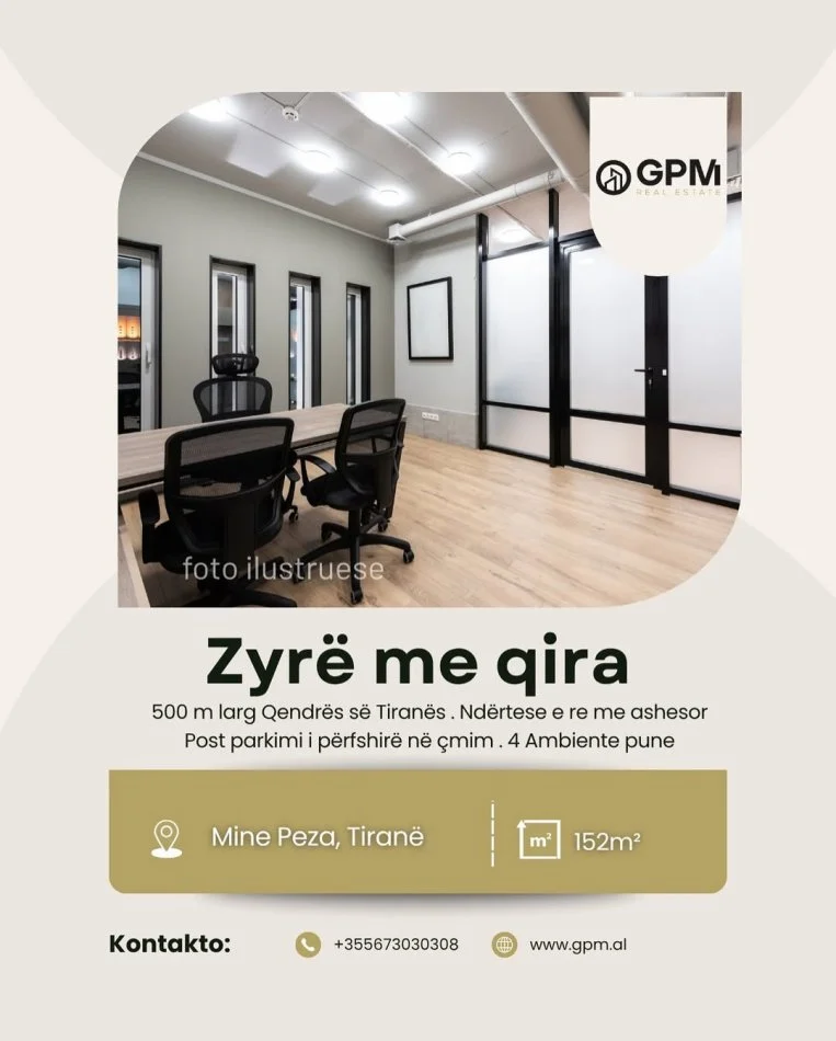 Tirane, jepet me qera ambjent biznesi , 152 m² 1.300 €