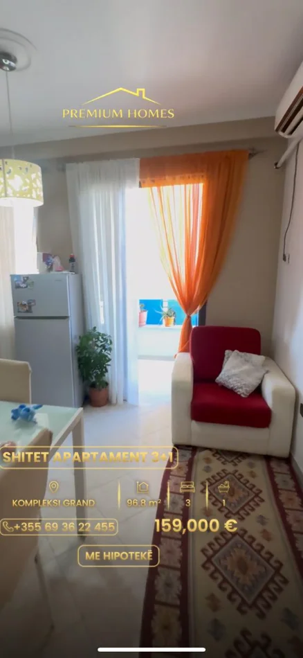 Tirane, shes apartament 3+1+Ballkon Kati 6, 97 m² 159.000 € (Kompleksi Grand)