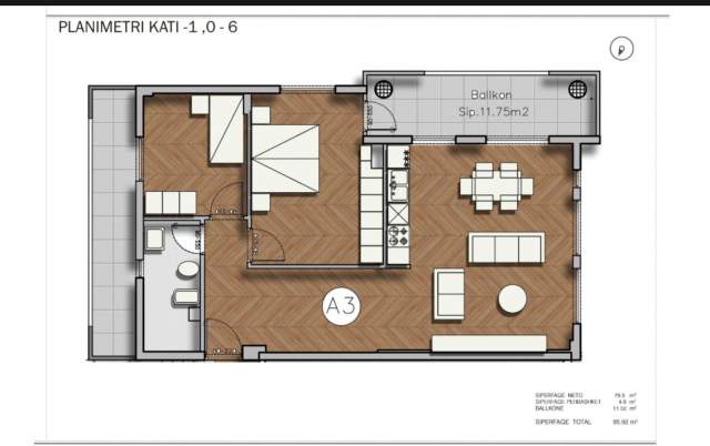Sarande, shitet apartament 2+1+BLK 823.000 Euro (Rruga Butrinti)