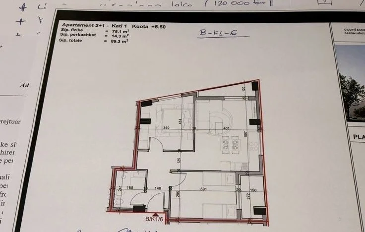 Tirane, shitet apartament 2+1 Kati 1, 89 m² 101.500 € (Rruga Mehmet Gjevori, Paskuqan, Albania)