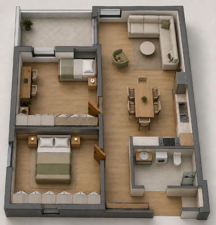 Tirane, shitet apartament 2+1+Ballkon , 99 m² 74.167 € (Kamez, Venatino 4 Residence)