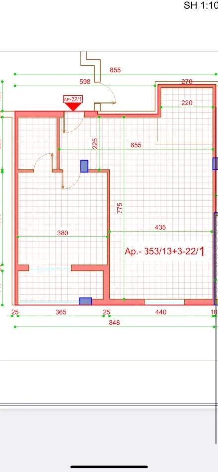 Tirane, shitet apartament 1+1+Ballkon Kati 5, 82 m² 170.000 € (Kopshti Botanik)