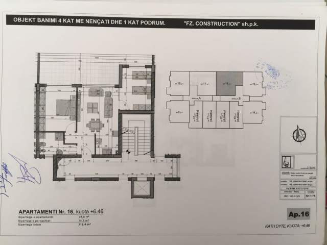 Tirane, shitet apartament 2+1 Kati 2, 112 m² 168.000 Euro (Liqeni i thate)