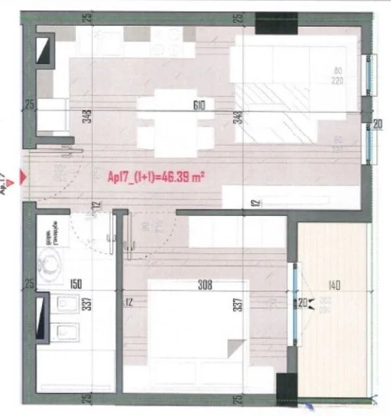 Tirane, shitet 1+1+Ballkon Kati 3, 49.200 € (Univers City)