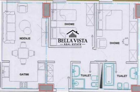 Tirane, shitet apartament 2+1 Kati 15, 109 m² 360.000 € (Ish Ekspozita)