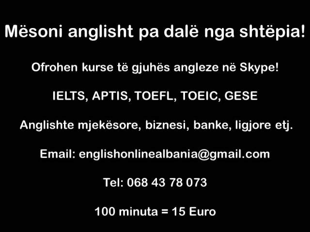 Tirane, ofrojme kurse gjuhe anglisht Mësoni anglisht pa dalë nga shtëpia!