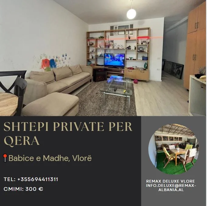 Vlore, jepet me qera shtepi 1+1 Kati 0, 72 m² 300 € (Babice e Madhe, Vlore)