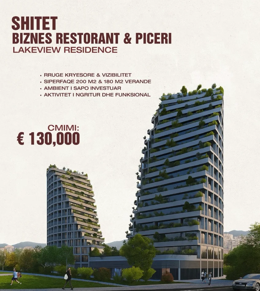 Tirane, shitet zyre , 380 m² 130.000 € (liqeni artificial , rruga e kosovareve)