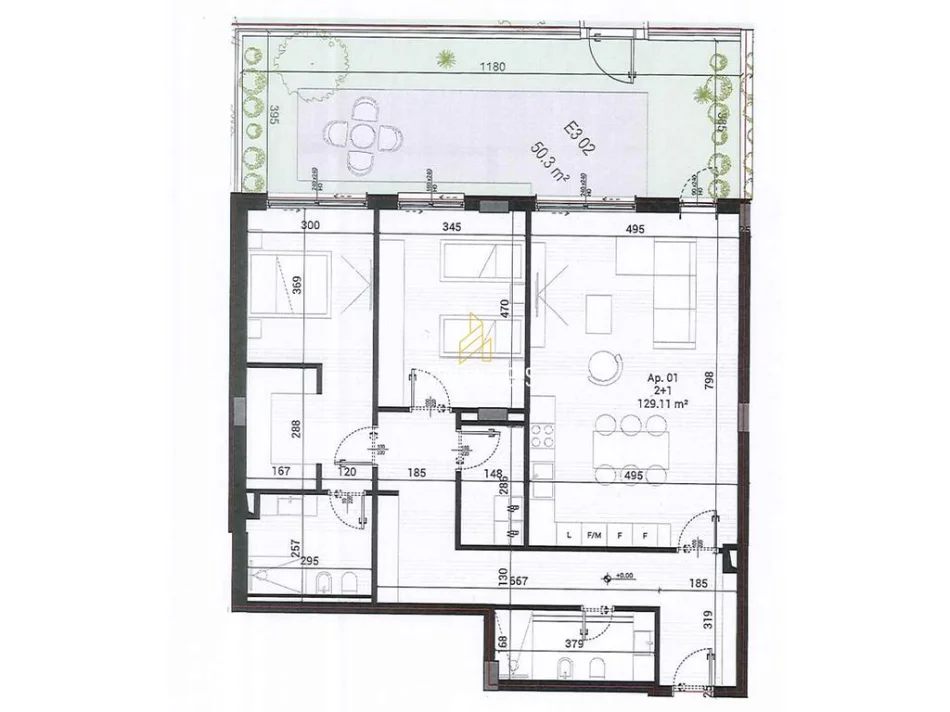 Tirane, shitet apartament 2+1+Ballkon Kati 0, 153 m² 314.615 € (Park Houses, Mjull-Bathore)