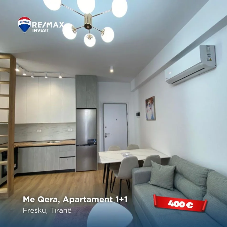 Tirane, jepet me qera apartament 1+1 Kati 3, 50 m² 400 € (Rezidenca oxa)