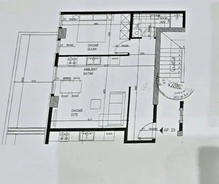 Tirane, shes apartament 1+1+Ballkon Kati 7, 82 m² 128.000 € 