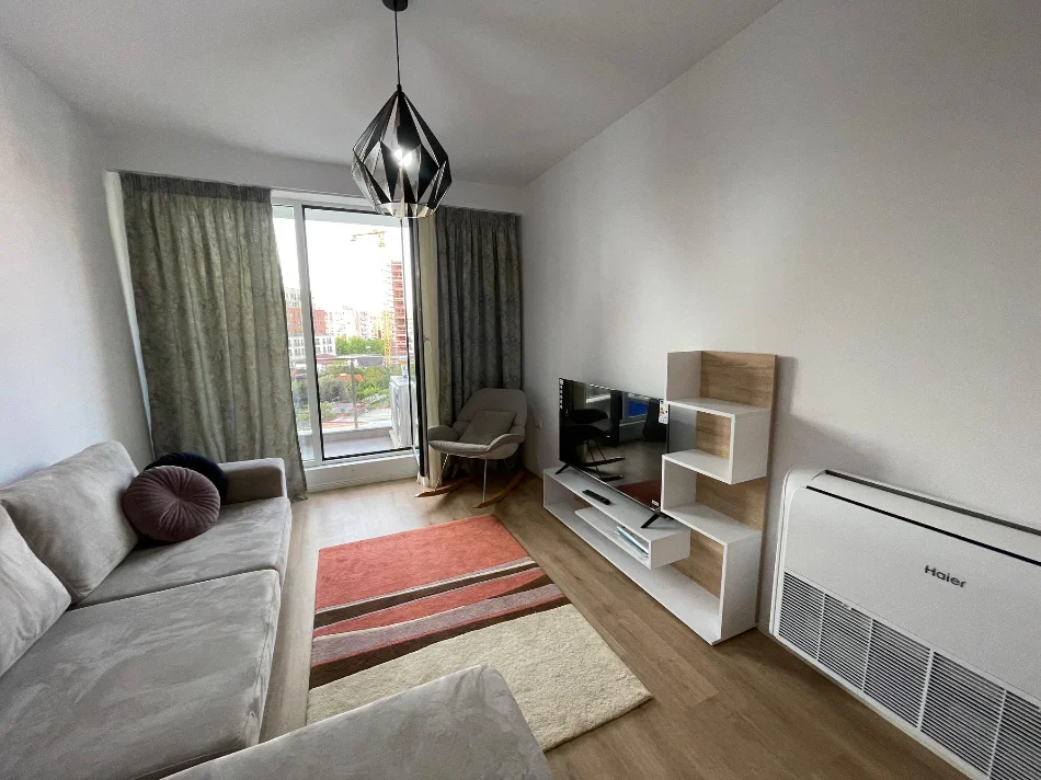 Tirane, jepet me qera apartament 1+1+Ballkon Kati 5, 63 m² 600 € (Turdiu Residence)