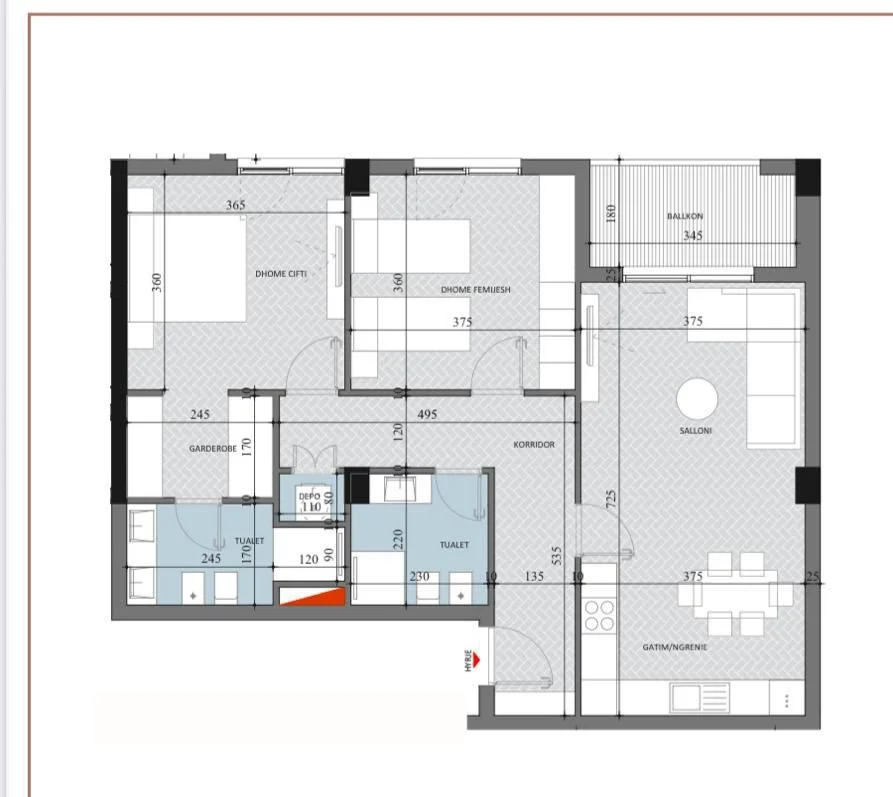 Tirane, shitet apartament 2+1 Kati 5, 115 m² 115.620 € (Diellon Rezidence)