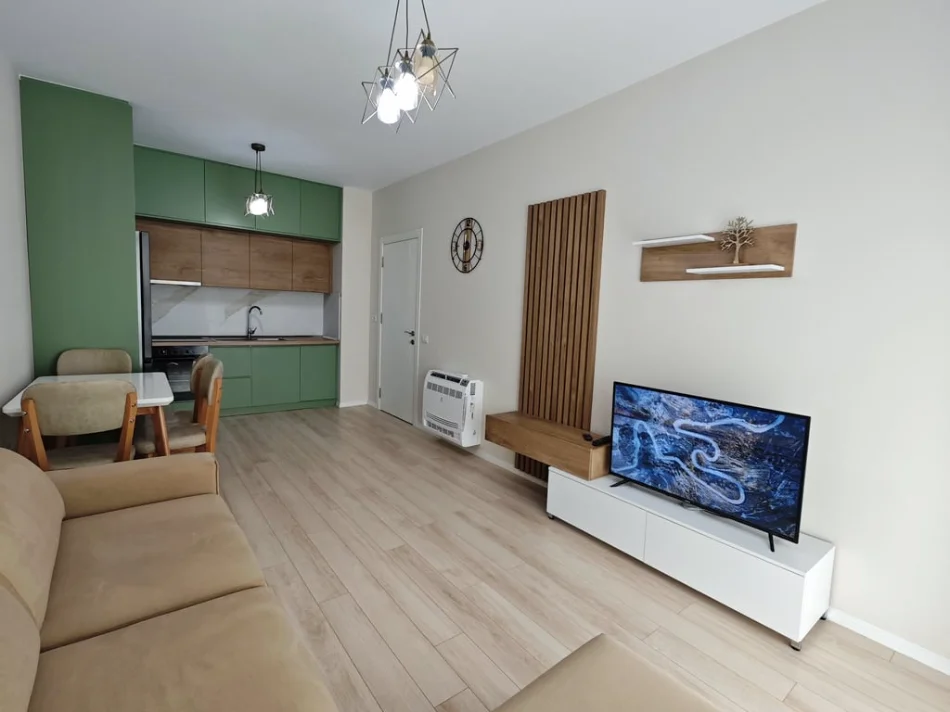 Tirane, jepet me qera apartament 1+1 Kati 8, 550 € (kinostudio , porcelan)