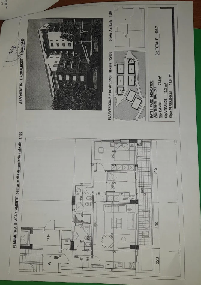 Tirane, shitet apartament 2+1 Kati 4, 106 m² 273.000 € 