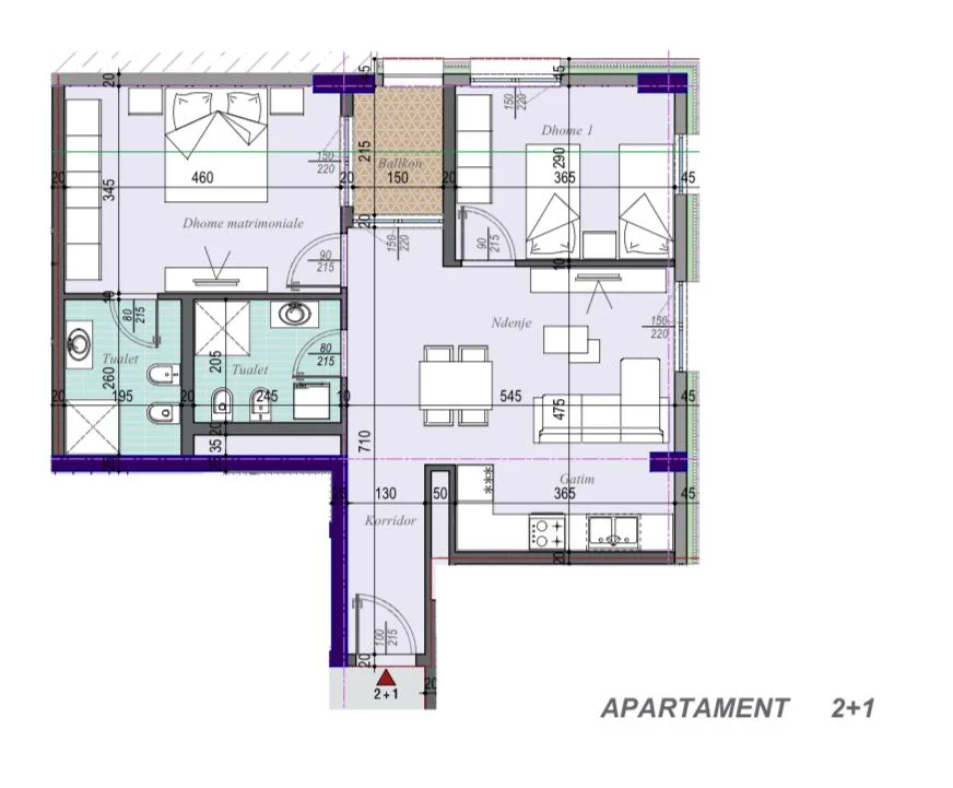 Tirane, shitet apartament 2+1+Ballkon , 101 m² 130.900 € (Ish Dogana, Tirana Entry 3)