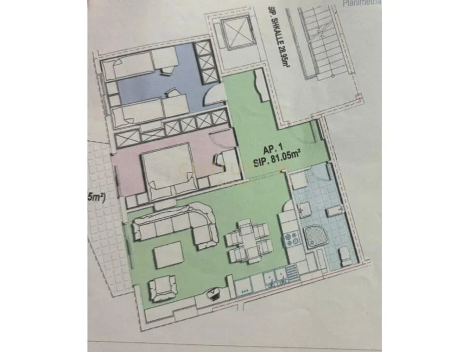 shitet apartament 2+1+Ballkon Kati 8, 90 m² 105.000 € (Rr. Foto Xhavella)