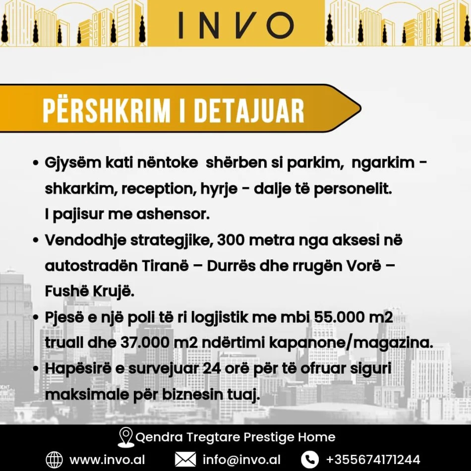 Tirane, jepet me qera ambjent biznesi , 4.610 m² (Autostrada Tirane - Durres, Vore.)