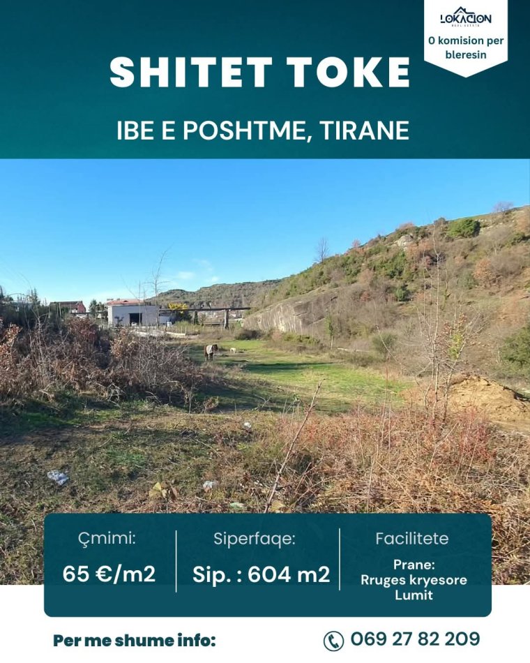 Tirane, shitet toke , 604 m² 39.300 € (ibe e poshtme)