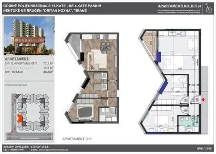 Tirane, shitet nga Pronari, pa-komision apartament 2+1+Aneks+Ballkon Kati 5, 89 m² 165.000 € (Rruga Dritan Hoxha)