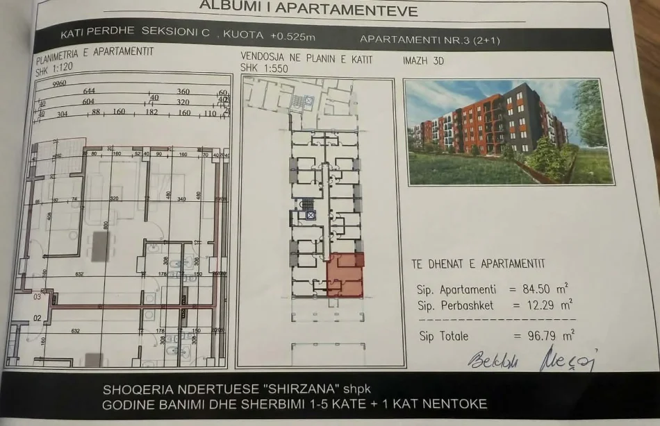Tirane, shitet nga Pronari, pa-komision apartament 2+1+Ballkon Kati 0, 97 m² 102.000 € (liqeni i paskuqanit)