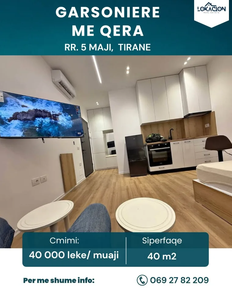 Tirane, jepet me qera garsonier 1 Katshe Kati 4, 39 m² 410 € (concord center)