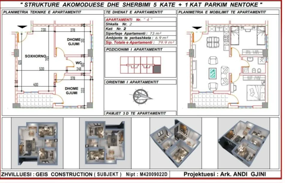 Durres, shitet apartament 2+1+Ballkon Kati 2, 80 m² 95.880 € 