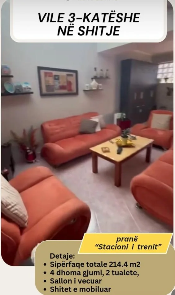 Tirane, shitet Vile 3 Katshe , 214 m² 330.000 €