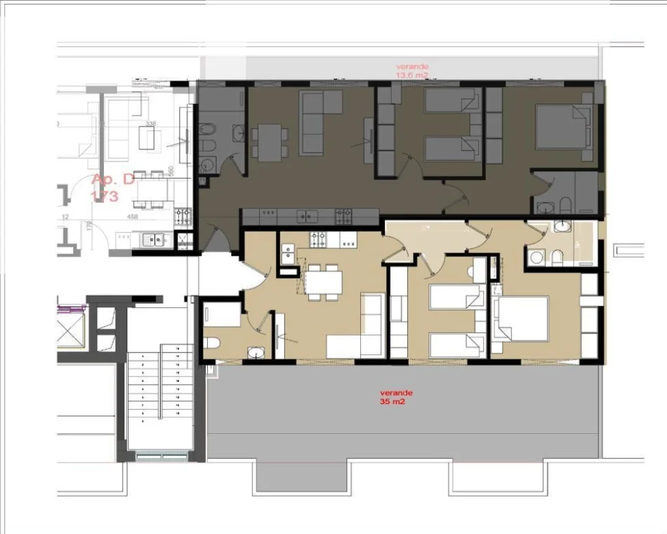 Tirane, shitet apartament 2+1 Kati 7, 117 m² 115.115 € (Univers City)