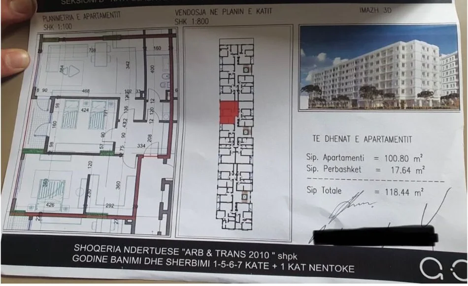 Tirane, shes 2+1 , 100 m² 