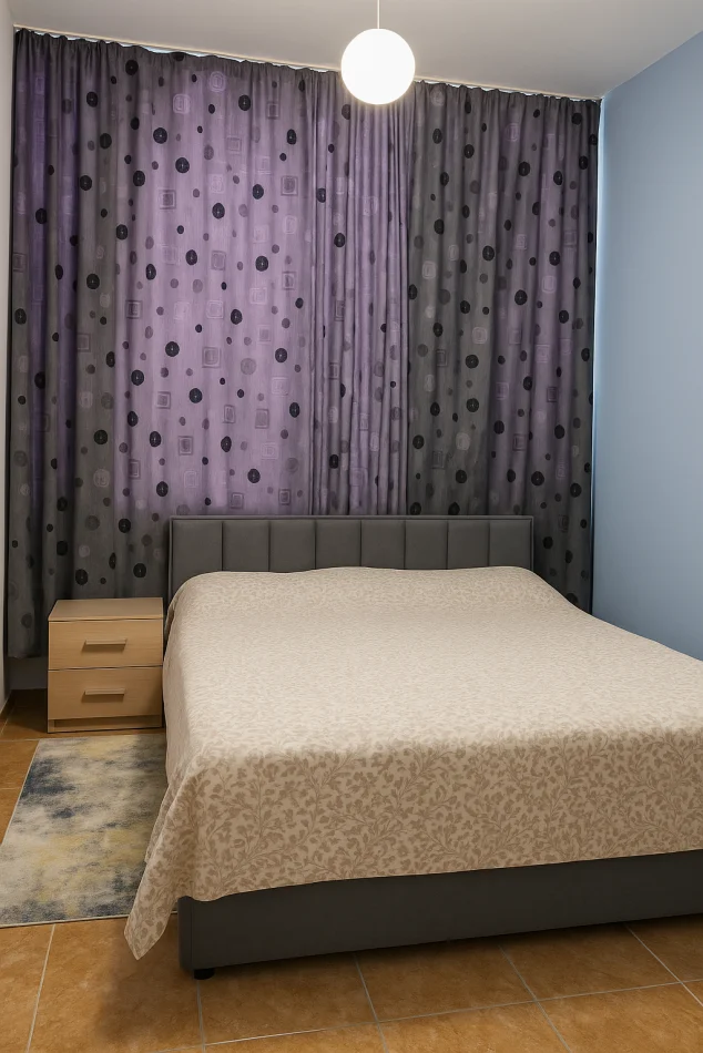 Durres, jepet me qera apartament 1+1 Kati 4, 40 m² 50 € (70 m nga deti, Plepa)