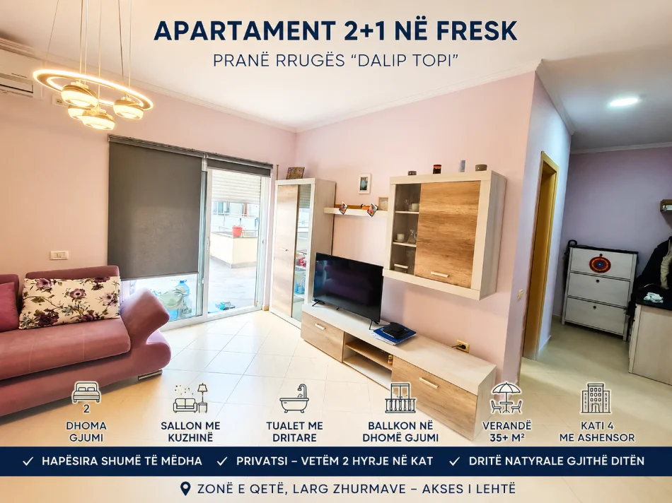 Tirane, shes apartament+verande | Penthouse 2+1+Ballkon Kati 4, 140 m² 159 milion (Dalip Topi)