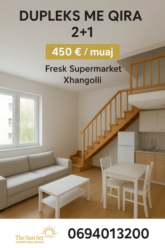 Tirane, jepet me qera apartament Dublex Kati 0, 60 m² 450 € (Fresk Supermarket Xhangolli)