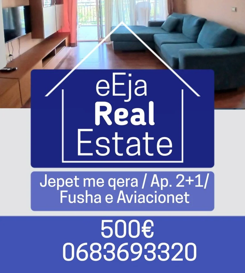 Tirane, jepet me qera apartament 2+1+Ballkon Kati 5, 91 m² 500 € (Fusha e aviacionit)