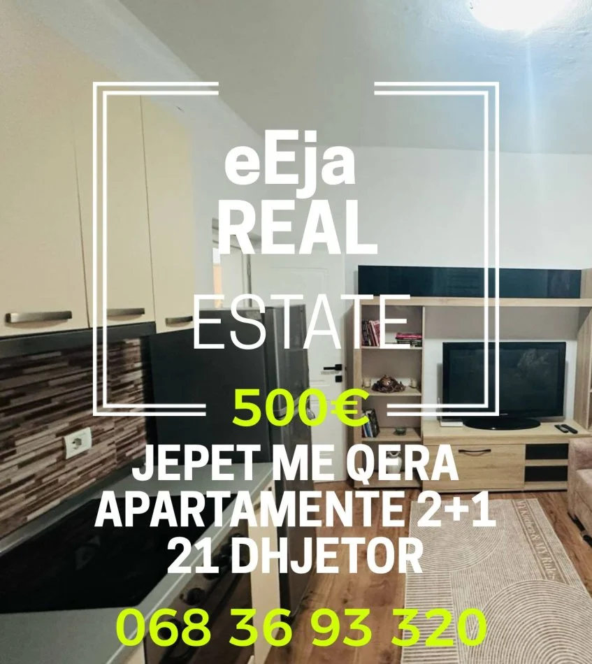 Tirane, jepet me qera apartament 2+1+Ballkon Kati 4, 70 m² 500 € (21 dhjetori)