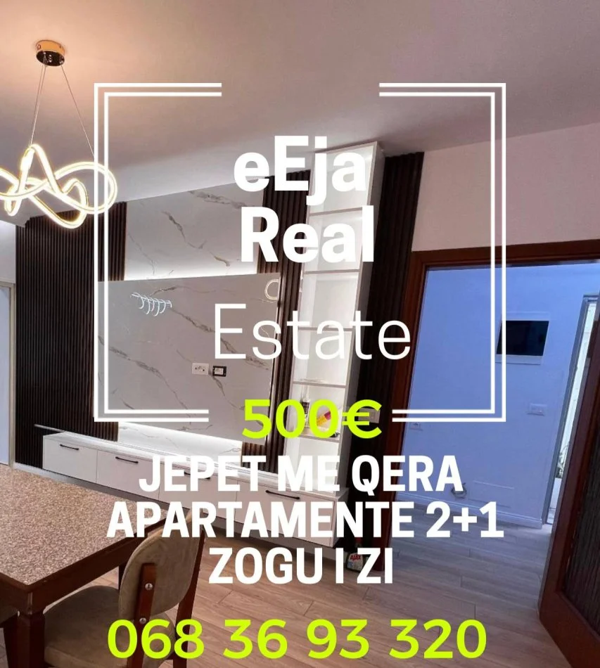 Tirane, jepet me qera apartament 2+1+Ballkon Kati 4, 70 m² 500 € (Zogu I zi)