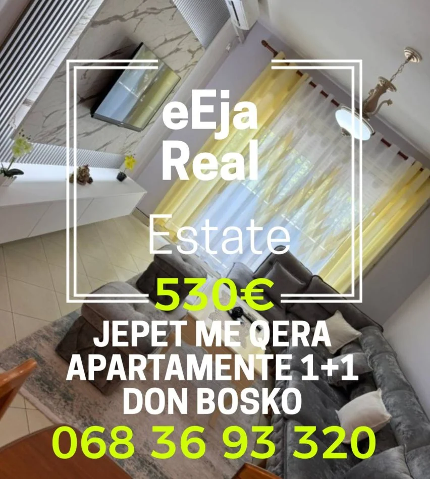 Tirane, jepet me qera apartament 1+1+Ballkon Kati 2, 70 m² 530 € (Don bosko)