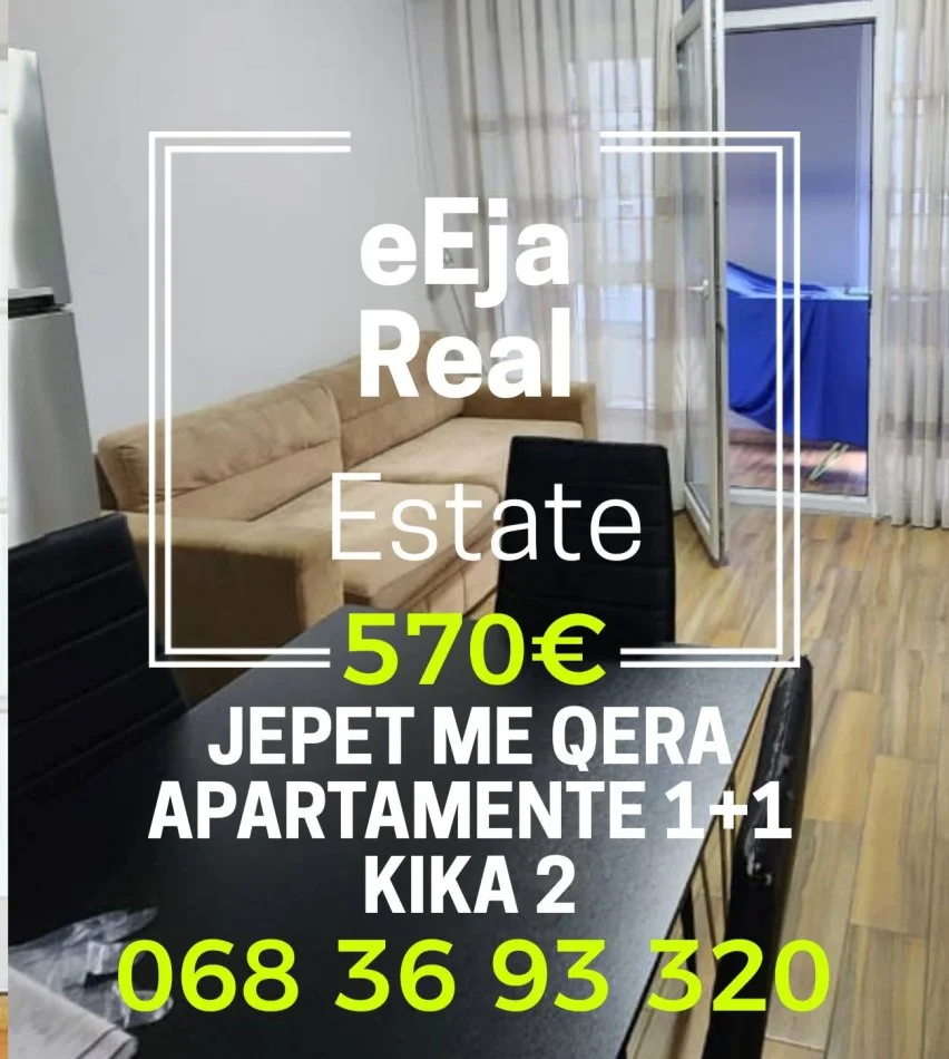 Tirane, jepet me qera apartament 1+1+Ballkon Kati 2, 570 m² 570 € (Komua e parisit)