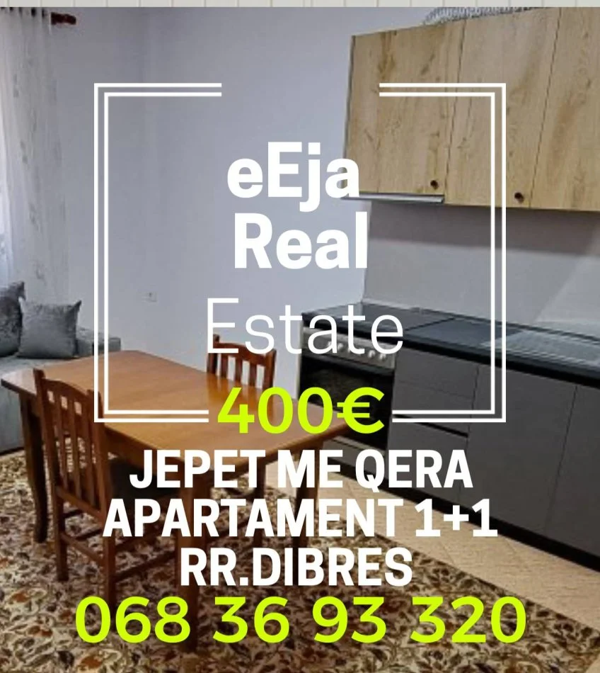 Tirane, jepet me qera apartament 1+1 Kati 1, 60 m² 400 € (Rruga e dibres)