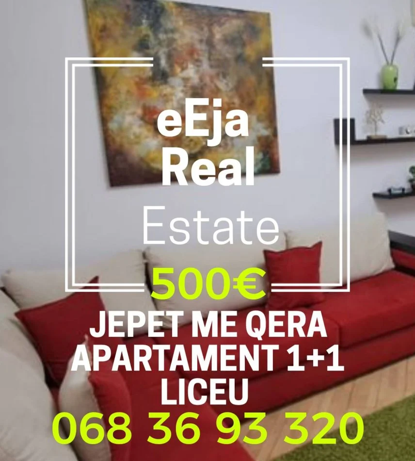 Tirane, jepet me qera apartament 1+1+Ballkon Kati 4, 55 m² 500 € (Rruga e elbasanit)