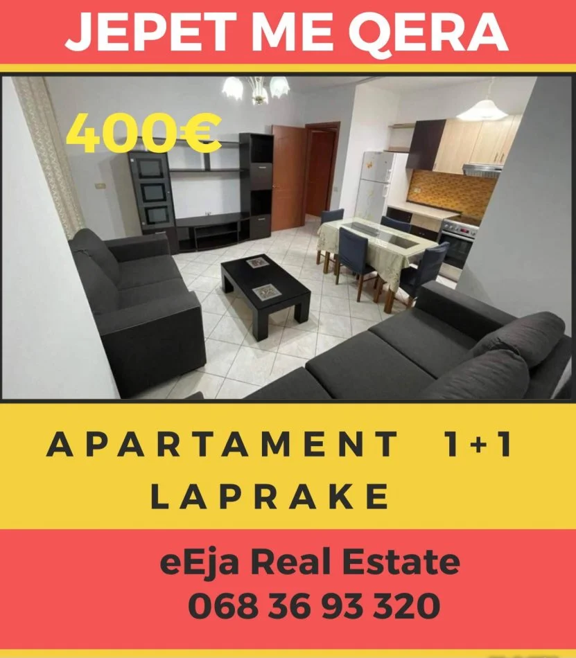 Tirane, jepet me qera apartament 1+1+Ballkon Kati 4, 55 m² 400 € (Laprake)
