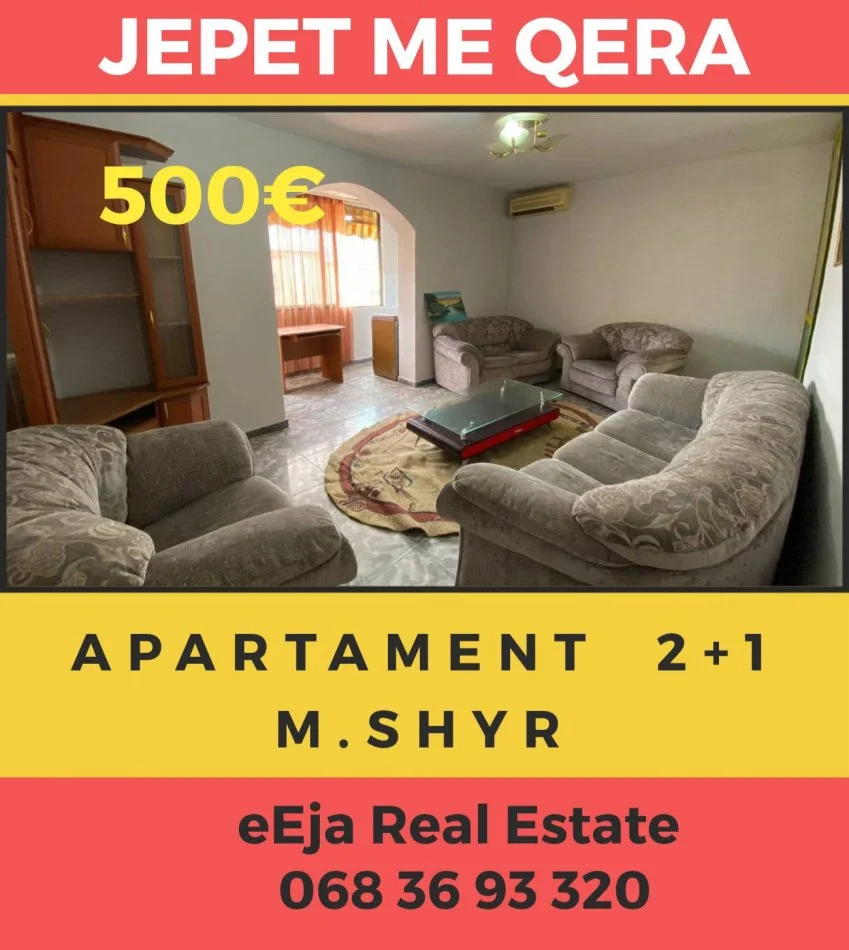 Tirane, jepet me qera apartament 2+1+Ballkon Kati 5, 70 m² 500 € (Myslym shyr)